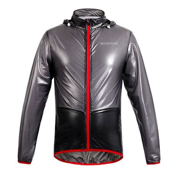 Mode vélo étanche extérieur Solide Couleur Imperméable Cyclisme Vêtements - Noir 2XL