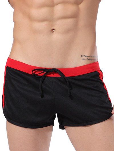 Casual Drawstring Baudrier Sporty Shorts For Men - Noir XL