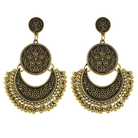 Paire de Vintage Lune Perles Boucles d'oreilles pour les femmes - d'or 