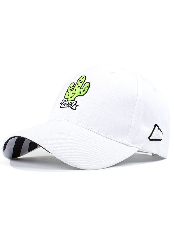 Street Fashion Cactus Broderie Femmes de Baseball Hat - Blanc 