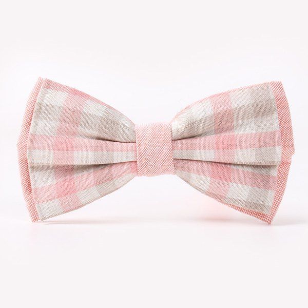 

Stylish Tartan Pattern Banquet Wedding Party Double-Deck Bow Tie, Pink