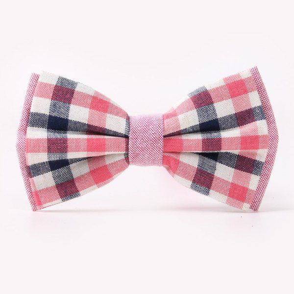 

Stylish Tartan Pattern Banquet Wedding Party Double-Deck Bow Tie, Red
