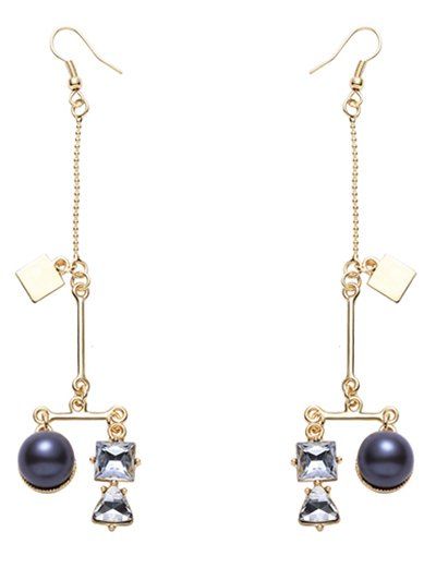 Boucles d'Oreilles Gracieuses en Perles et Cristal Fantaisie - d'or 