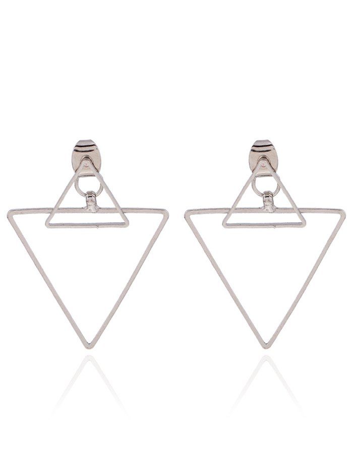 

Punk Hollowed Triangle Ear Jackets, Silver
