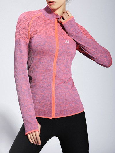 

Stand Collar Space-Dyed Jacket, Pink