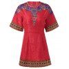Ethnique Jacquard broderie Robe - Rouge L