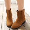 Simple Solid Colour and Zipper Design Women's Boots - BROWN 39