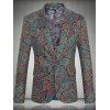 Motif Tweed One-Button Lapel Men 's manches longues Blazer - multicolore 4XL