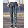 Distressed design Mid-Wash Slim-Fit Jeans pour les hommes - Bleu Toile de Jean 30