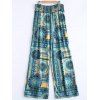 Surdimensionnées Casual Pantalon large de motif vintage - Vert 6XL