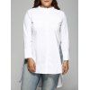 Nouveauté Plus Size Pure Color High Low Hem Shirt - Blanc 4XL