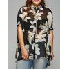 Chic Plus Size Batwing Sleeve Floral Shirt - Noir 4XL