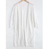 Sweet Candy Pure Color Semi Sheer Midi Cardigan - Blanc ONE SIZE