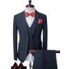Chevron Tweed unique poitrine manches longues revers Men  's costume trois-pièces (Blazer + Gilet + Pantalon) - Cadetblue 2XL