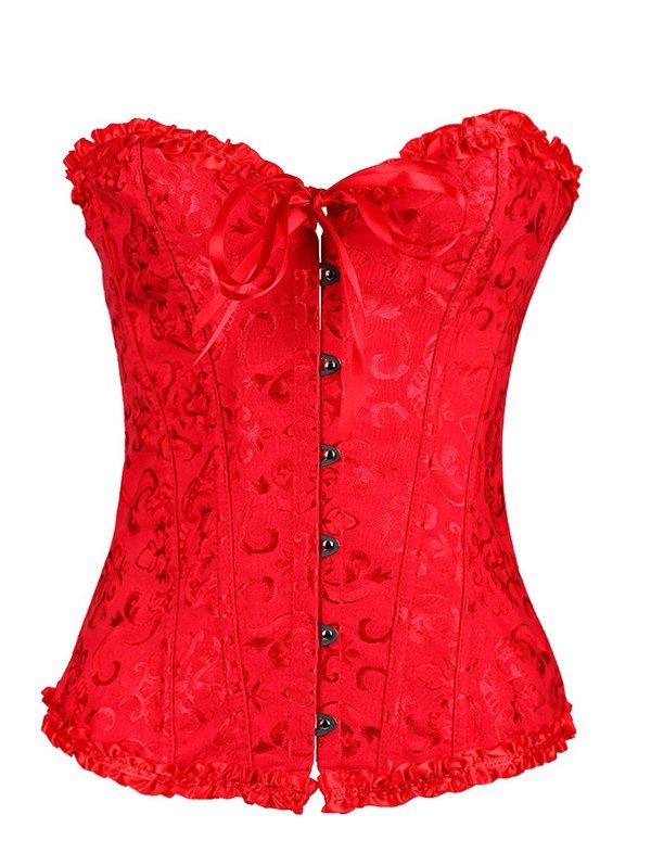 

Alluring Lace-Up Slimming Women's Corset, Red