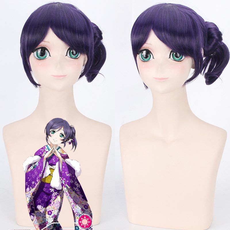 

Sweet Purple Short With Chignons Love Live Tojo Nozomi Awake Kimono Cosplay Wig