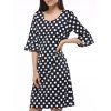 Vintage Flare Sleeve Polka Dot Dress For Women - Noir 2XL