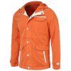 Polyester capuche Solide Couleur poches Design Manteau à manches longues - Tangerine 3XL