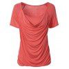 T-Shirt femme uni et drapé sur le devant - Pastèque Rouge XL