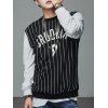 Fashionable Color Block Spliced Long Sleeve Striped Sweatshirt For Men - Noir XL