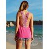 Women's Solid Color Racerback Loose Hollow Out Tank Top - Rose XL
