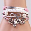 Oiseaux romantiques Trendy Strand Bracelet pour les femmes - Rose 