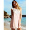 Stylish Cut Out Lace Spliced Mini Dress For Women - Rose Clair XL