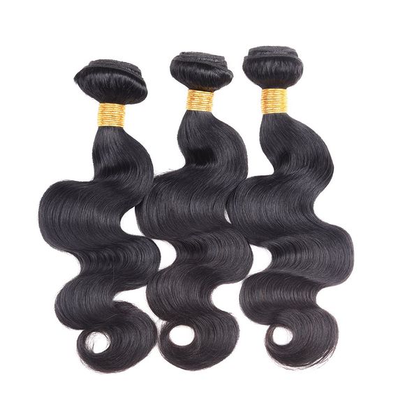 1 Pcs Boutique Jet Black Women 's 6A Virgin Body Wave brésilienne Hair Weave - Noir Profond 18INCH