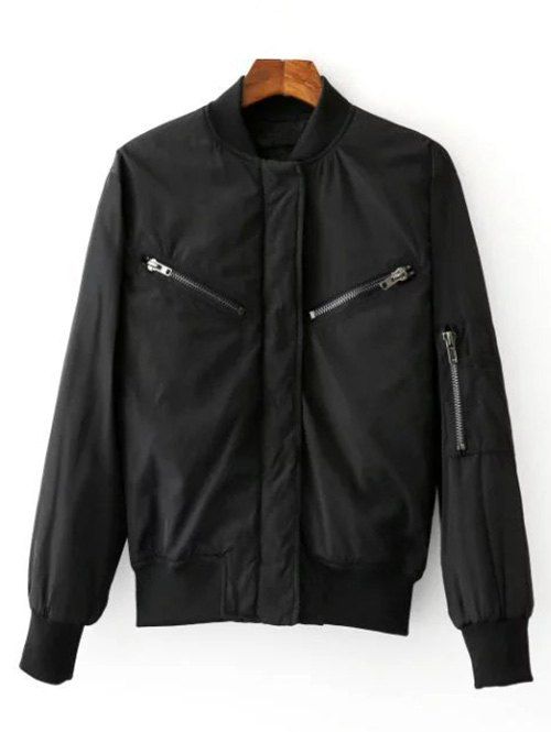

Cool Zipper Design Black Jacket