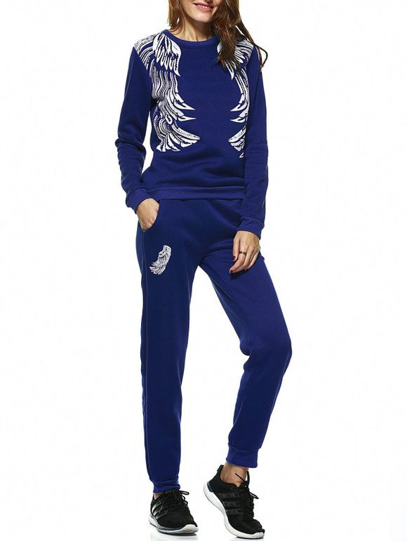 Wing manches longues Imprimer élégant Sweatshirt + Pantalons Femmes Twinset  's - Bleu Saphir S