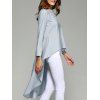 Stylish Pure Color High Low Top For Women - LIGHT BLUE S