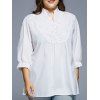Women 's  Grâce Lace Splicing 1/2 Sleeve Plus Size Blouse - Blanc 4XL