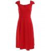 Vintage Sleeveless Solid Color Sweetheart Neck Dress For Women - Rouge M