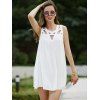 Mini-robe Attachant blanc Cut Out manches pour les femmes - Blanc XL
