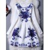 s 'Dress Floral Charme Imprimer Minceur Femmes - Bleu XL