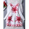 s 'Dress Floral Charme Imprimer Minceur Femmes - Rouge S