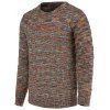 Heathered Plaid Crew Neck Long Sleeve Men's Sweater - COLORMIX M