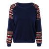 Oversize imprimé tribal Spliced ​​Sweatshirt - Bleu Violet XL