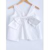 Cute Pure Color White Back Bowknot Tank Top - Blanc ONE SIZE