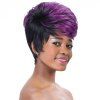 Women 's  aux cheveux filasse Court Complet Bang Noir Mixte Violet perruque de cheveux synthétiques - multicolore 