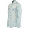 Bleach Wash poches à manches longues Chemise en jean - Bleu clair M
