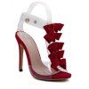 Chic en plastique transparent et sandales Bow design Femmes  's - Rouge 39