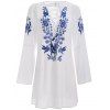 Femmes Brief  's Floral blanc Print Lace-Up Dress - Blanc XL