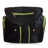 Casual Neon Zips and Dark Color Design Women's Backpack - Noir 