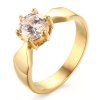 Élégant anneau de mariage plaqué or strass pour les femmes - d'or 