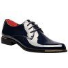 Chaussures Formelles Branchées en Cuir Verni Lacet Design Pour Homme - Bleu profond 41