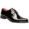 Chaussures Formelles Branchées en Cuir Verni Lacet Design Pour Homme - Noir 42