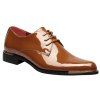 Chaussures Formelles Branchées en Cuir Verni Lacet Design Pour Homme - Brun Légère 44