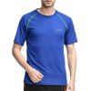 T-shirt de manches courtes hommes  col rond Linellae Design-Quick Dry - Bleu Saphir 5XL