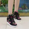 Camouflage Trendy et Sneakers Invisible Wedge design Femmes  's - Noir 39